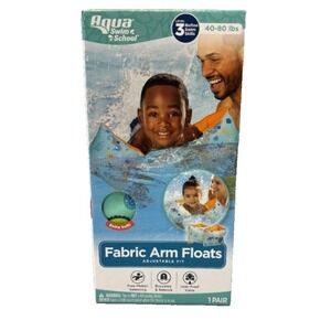Aqua Swim School Perfect Fit Fabric Adjustable Arm Swim Floats Level 3 40-80 LBS
